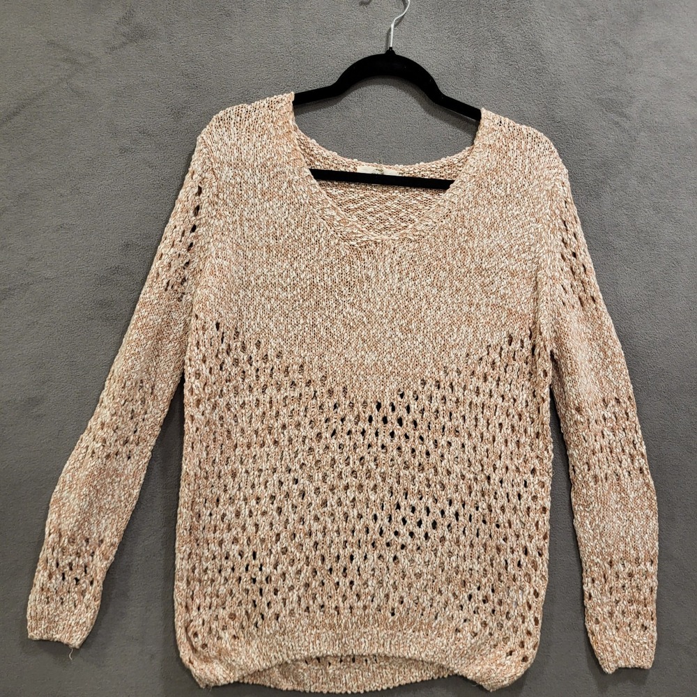 Entro Anthropologie Sweater Women Size Large Pullover‎ Warm Cozy Comfy Open Knit